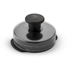 Weber Hamburger Press, for Even Burger Patties, for Preparing 200 & 120 g Patties, Removable Handle for Easy Storage, Dishwasher Safe - Black (6400)