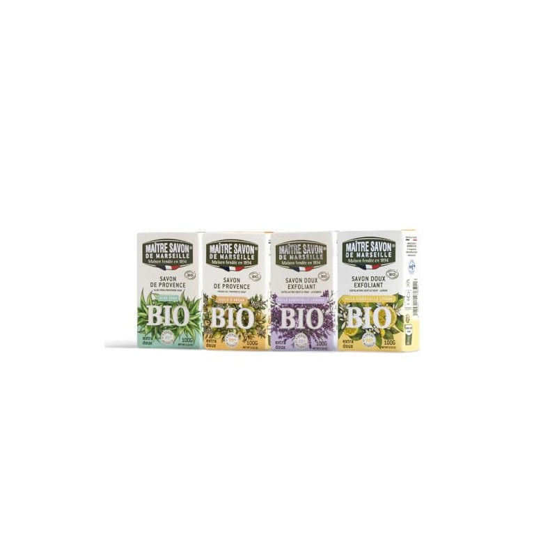 (Value Set of 4) Maitre Savon de Marseille Organic Soap,