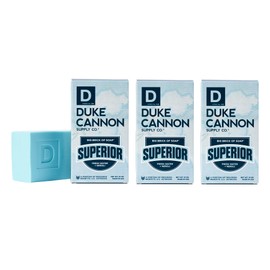 Duke Cannon Big Brick of Soap - Superior | 10 oz | Triple Milled, Fresh Water & Neroli Scent | 3x Larger Bar | Supports U.S. Veterans, 3-Pack