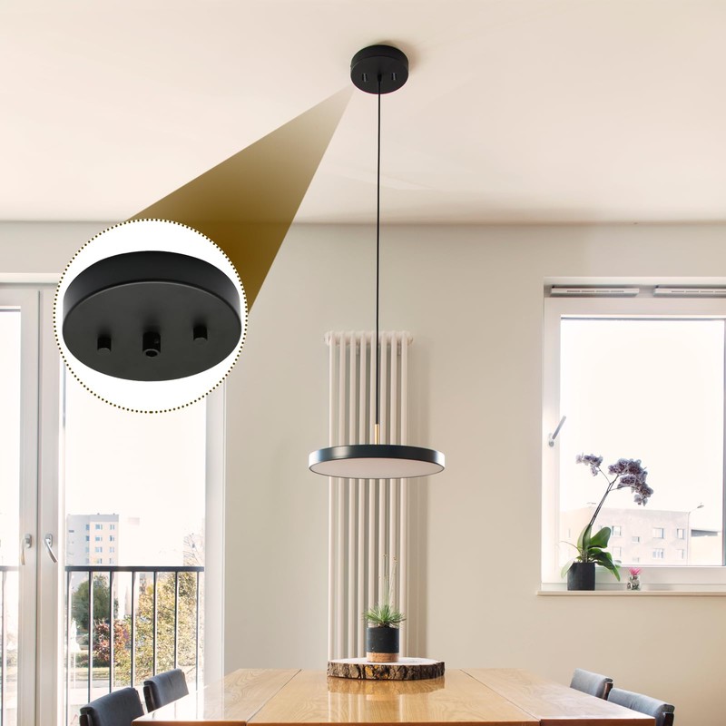 Biaungdo 6 Inch Ceiling Lighting Canopy Kit, Black Pendant Light