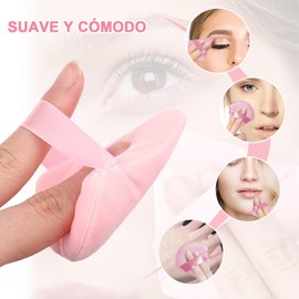 Esponja De Maquillaje Multifuncional 3 En 1, Esponja Maquillaje, Set De 14 Esponjas De Polvo Triangulares Para Polvo Facial (Rosa)