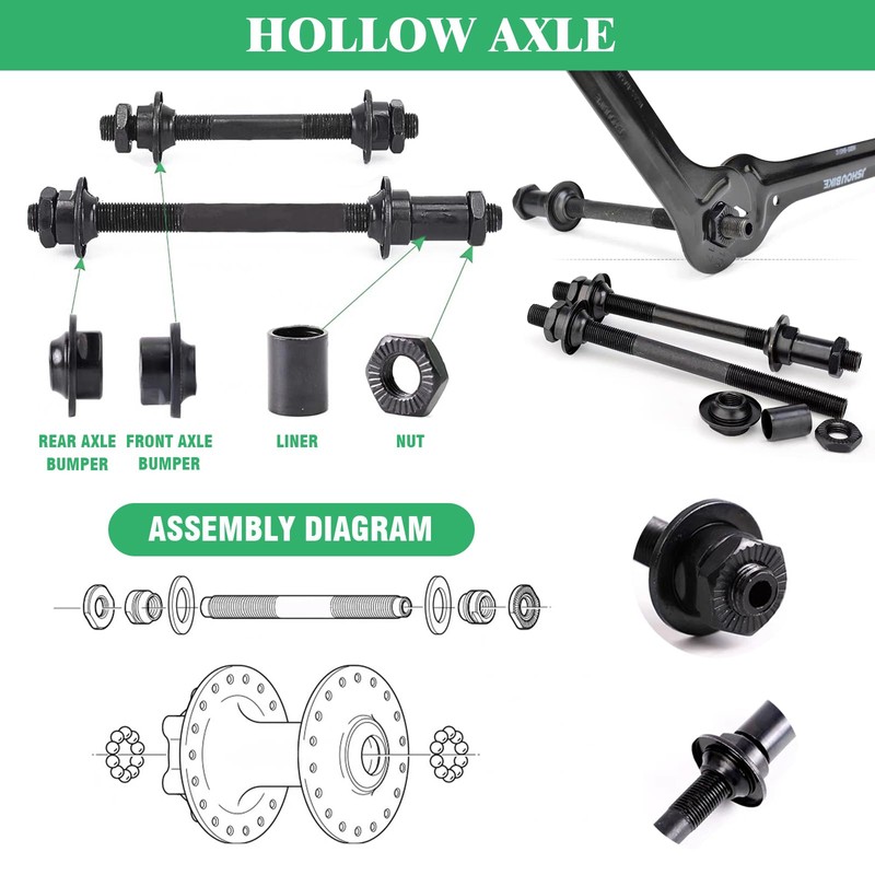 16Pcs 3 Size Bicycle Hub Flanged Axle Nut and Safety