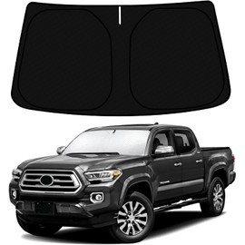 Bestview Windshield Sunshade for 2016-2023 Toyota Tacoma Accessories, Foldable Front Window Sunshade Sun Visor Protector Block UV Rays Heat, Upgraded 5 Layers 240T Material