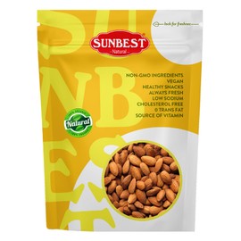 Sunbest Natural - 5 lbs of Premium Whole Raw Almonds | Nutrient-Dense | Keto, Non-GMO, Kosher Certified, and Convenient Resealable Bag