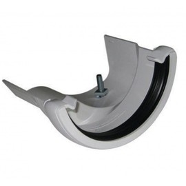 FLOPLAST 112mm Left Hand Round Iron Ogee Adapter - White