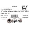 5/16-24 Acorn Cap Nuts 18-8 Stainless Steel - Fine Thread