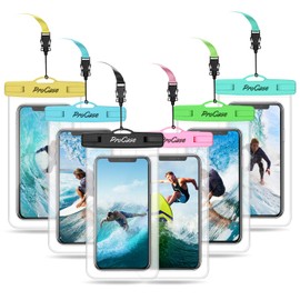 ProCase Waterproof Phone Pouch - 6 Pack Dry Bag for Outdoor Adventures