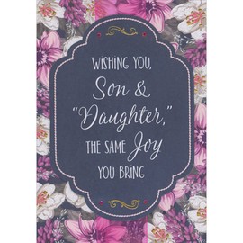 Designer Greetings The Same Joy You Bring 3D Die Cut Banner and Pink Gems Over Wide Pink Ribbon Hand Decorated Easter Card for Son and 'Daughter' (Daughter-in-Law)