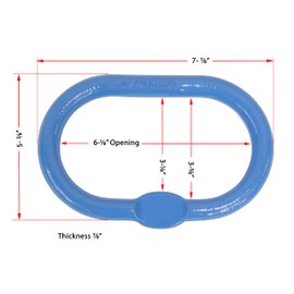 Mytee Products (2 Pack 1/2 Inch Oblong Master Link for Chain & Wire Rope, Grade 100 - WLL 5,000 Lbs (2.3 Ton), Blue - 4:1 Safety Factor - Alloy Steel, Heavy-Duty, Oval Master Link Ring for Lifting