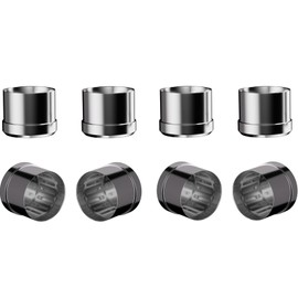 Preffair Copper RCA Chassis Dust Caps Protective Caps RCA Sockets Noise Stopper HiFi Shorting Protective Covers for DAC,Speakers,Subwoofers,Amplifier,etc (8pcs-Rhodium)