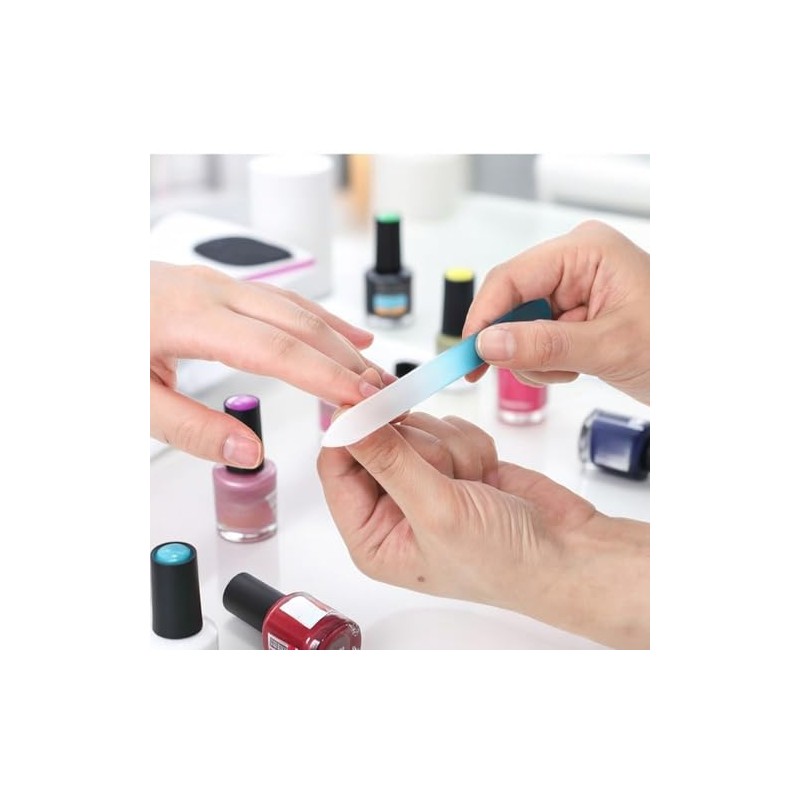 2 Pcs Mini Glass Nail File with Case, 2mm Thickness