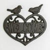 Woodside Cast Iron Heart Shape Wall Mounted Welcome Sign for