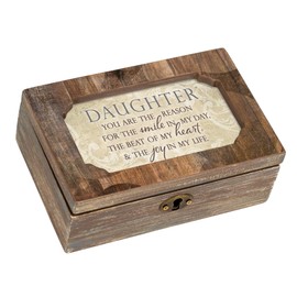 Cottage Garden Daughter Smile Joy Woodgrain Decoupage Petite Music Box Plays You are My Sunshine
