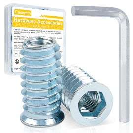 M6 X 20mm Threaded Insert Nuts 40Pcs, Caianwin Wood Insert Hex Socket Nuts Threaded Insert Flanged Hex Socket Nut Inserts for Wood Furniture