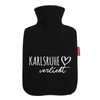 Huuraa Wärmflasche Karlsruhe verliebt Geschenk 1,8 Liter Black Classic Veloursbezug