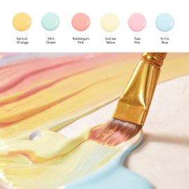 MEEDEN Pastel Fluid Acrylic Paint: 6 x 60 ml Pouring High Flow Art Paints - Non Toxic Acrylic Paint for Canvas, Paper, Rocks, Wood and More