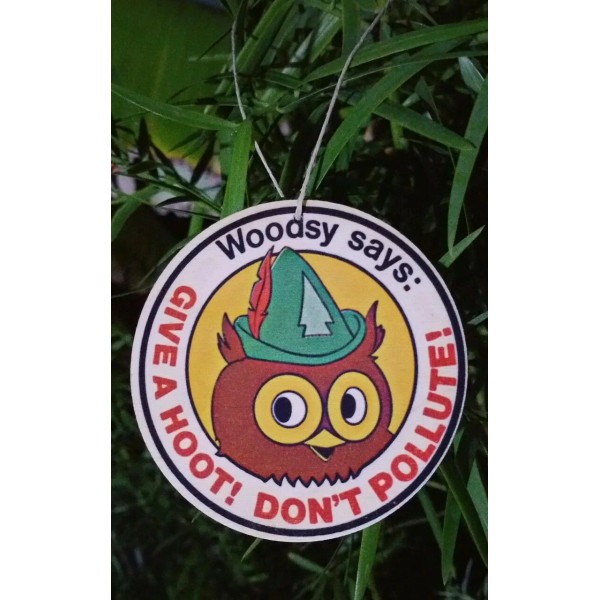 (3) WOODSY OWL WOOD ORNAMENTS U.S. FOREST SERVICE RUSTIC NOS