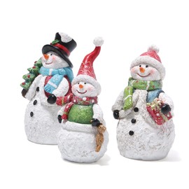 Hodao - 3 piezas de Navidad muñeco de nieve decoraciones familiares de muñeco de nieve de Navidad para decoración de invierno, cifras de muñeco de nieve hechas a mano para decoración de Navidad,