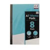 A7 Memo Notepads, Pack of 8 - Each 100 Pages,