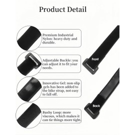 bepisof 4Pack Adjustable Bike Wheel Stabilizer Strap, Reusable Bike Rack Straps Durable Bike Tie Down Straps, Heavy-Duty Bike Strap for Car and Wall Mount/Bike Enthusiasts(Black/Orange)