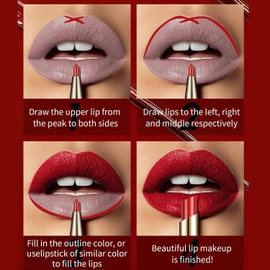 Lápiz Labial 2 En 1 Resistente Al Agua, Delineador De Labios Y Labial Combinado, Lápiz Labials De Doble Punta, Delineador De Labios Automático, Labials Mate Resistente Al Agua Que No Se Decolora Y Antiadherente (11#, lip)