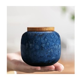 NS Online Small Urn for Human Ashes - Blue Ceramic Decorative Token Funeral Mini Urns, for Adult, Child, and Pets, Honor Your Loved One Lost…