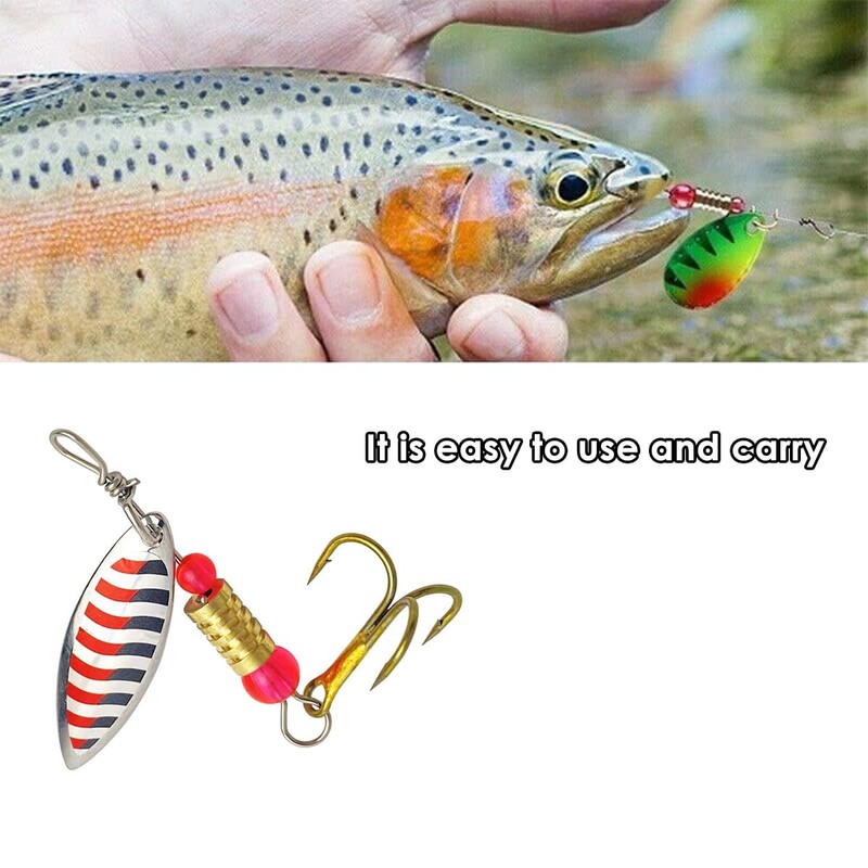 AIMALL 30PCS Spinner Fishing Lure Set with Treble Hooks 2.4in