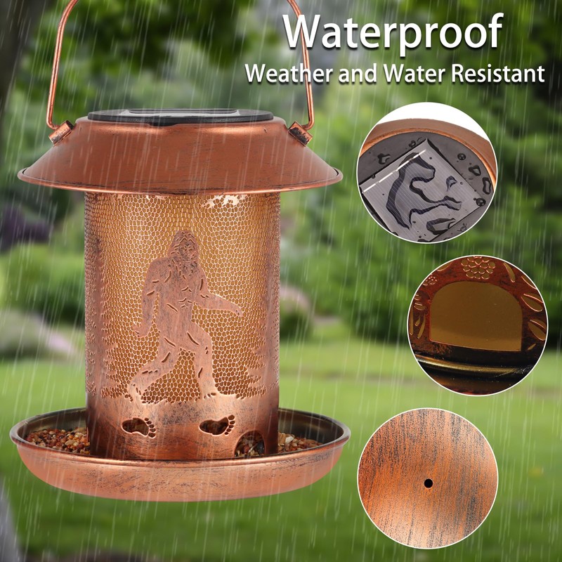 Tepaken Bird Feeder for Outdoors Hanging Metal Waterproof Wild Bird
