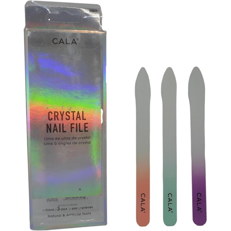 CALA - juego lima de uñas de cristal, 3 piezas