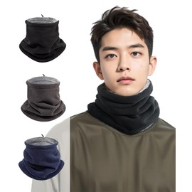 DFsucces Men's Neck Warmer, Winter, Cold Protection, Windproof, Thermal, Thermal, Cold Protection, Soft to the Touch, Adjustable Cord, Face Cover, Warm, Soft, Thick, Windproof, Thermal, Stretchable,