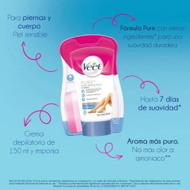 Crema Depilatoria Veet Pure Fresh Piel Sensible 150