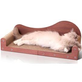 ComSaf 26.4" Large Cat Scratcher Bed, Cat Scratching Board, Durable Cardboard for Indoor Use, Extra Large Couch with Scratch Pad - Sofa Lounge