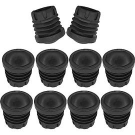 cyclingcolors 10 x Chair Gliders, Pipe Plugs, Chair Legs, Furniture Feet, Lamellar Plugs, Rubber Furniture Gliders, Round Tubes, Round Plugs, Black, Outer Diameter 22 mm