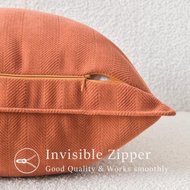 Anna's Whimsy Burnt Orange Fall Pillow Covers 18x18 in Accent Neutral Pillow Covers Set of 2 Chenille Soft Throw Pillow Covers Decorative Throw Pillows Case for Couch Bed Farmhouse Living Room Home