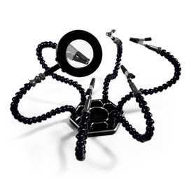 MC POWER - Luppe LED Illuminated Soldering Aid Holder | HM-6 | 5 Flexible Clamps, Helping Hands for Crafts, Jewellery Soldering Station Workshop