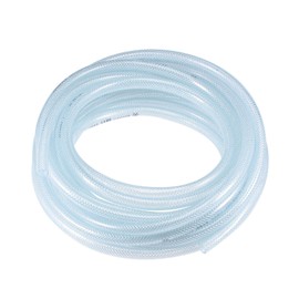 sourcing map Braided PVC Tubing, 5/16"(8mm) ID 1/2"(12mm) OD 26ft(8m) Flexible Clear Water Hose