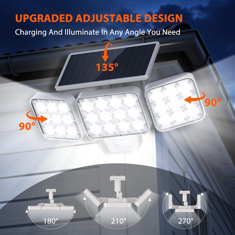 WdtPro Solar Lights Outdoor Motion Sensor, 3500LM Bright Solar Flood