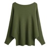 GABERLY Boat Neck Batwing Sleeves Dolman Knitted Sweaters and Pullovers