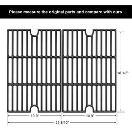Hisencn 16.5" Cast Iron Cooking Grate Replacement for Smoke Hollow PS9900 7000CGS, Charbroil 463722315 463722313 463722416, Kenmore 141.152270 141.155400, Kingsford 24 inch Expert Grill 24 inch