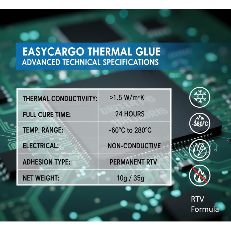 Easycargo 10gram Thermal Conductive Glue Kit, High Performance Silicone Thermal