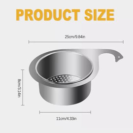 QOOWFEANIG 2024 New Multifunction Hanging Sink Strainer Steel Colander Drain Basket,Kitchen Sink Food Waste Filter and Vegetables Fruits Clean for Kitchen Sink Hangs Faucet Fits All Sink（2Pcs）