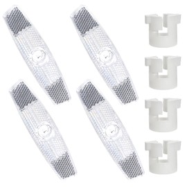 4 Pack Bike Wheel Reflectors, Bicycle Spoke Safety Reflectors for Night Riding, Quick Mount Reflective Rim Lights Safe Warning Bike Decoration Accessories for Road, Mountain Commuter Bikes (White)