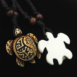 Beach Surfer Necklace for Women Men Sea Turtle Leather Rope Necklace Friendship BFF Necklace Summer Hawaii Jewelry Gift