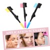 Healeved 3pcs Double Head Portable Eyebrow Brush Eyelash Curler Fashion