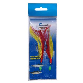 Sanhu Rock Cod Feather Rigs 5/0 Red/Yellow 12 Packs