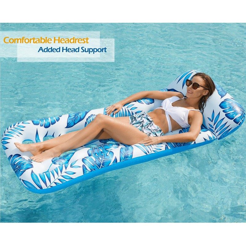 Jasonwell Inflatable Pool Float Lounge - 2 Pack Floaties Rafts