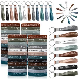 Unittype 120 Pcs Bible Verse Bracelets Inspirational Christian Keychain Silicone Christian Bracelets Motivational Keychain Faith Hope Belief Bible Verse Wristbands for School Gifts (Classic Color)