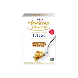 AMERICAN HARVEST, Elbows, Pasta, Made in America with Premium Durum Wheat, Enriched Macaroni with Vitamins, 16 oz, 12 pack