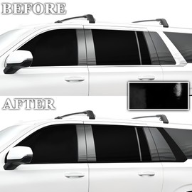BOGAR TECH DESIGNS Side Window Trim Chrome Delete Overlay Compatible with Cadilliac Escalade ESV 2021-2024, Gloss Black