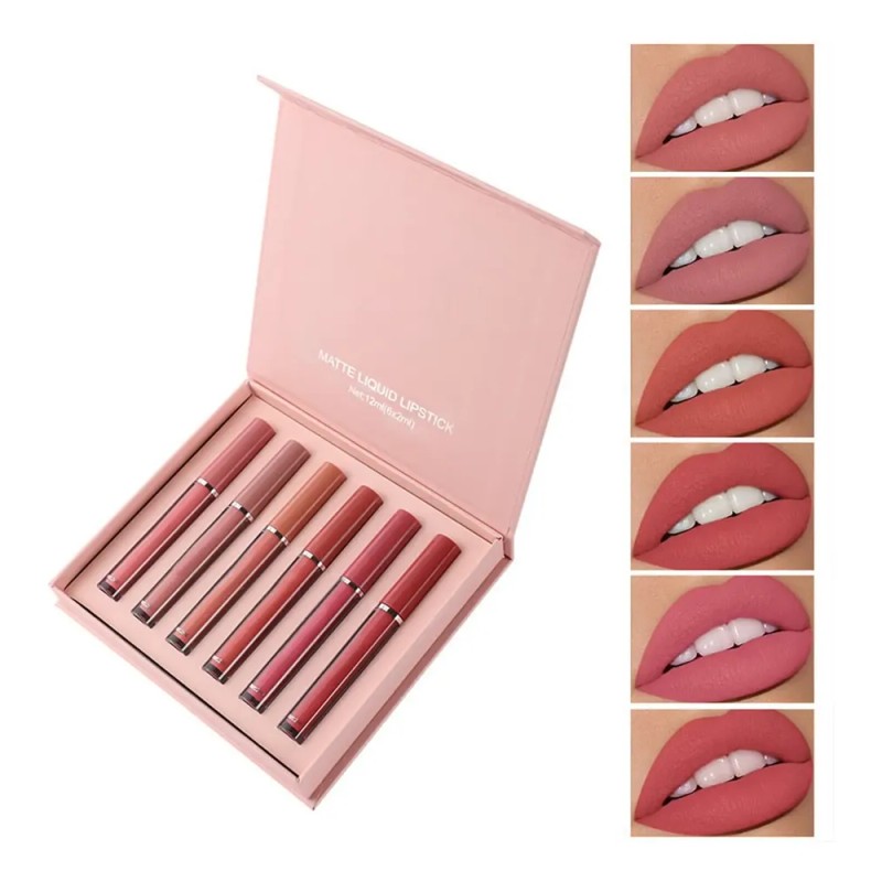 Nuevo Producto Cosmético, Juego De 6 Esmaltes Para Labios, N